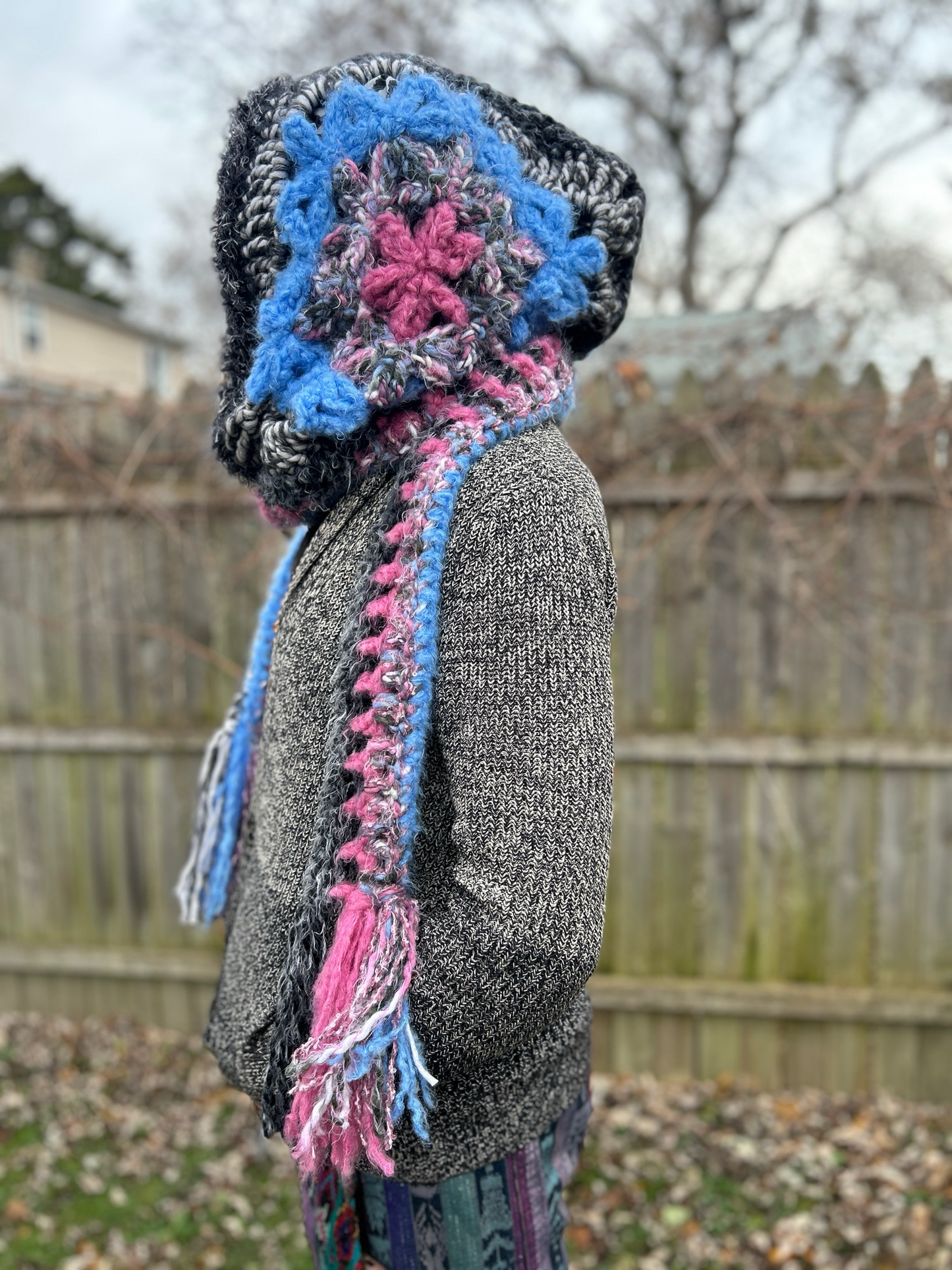 Flower of Life Hooded Scarf - size One Size