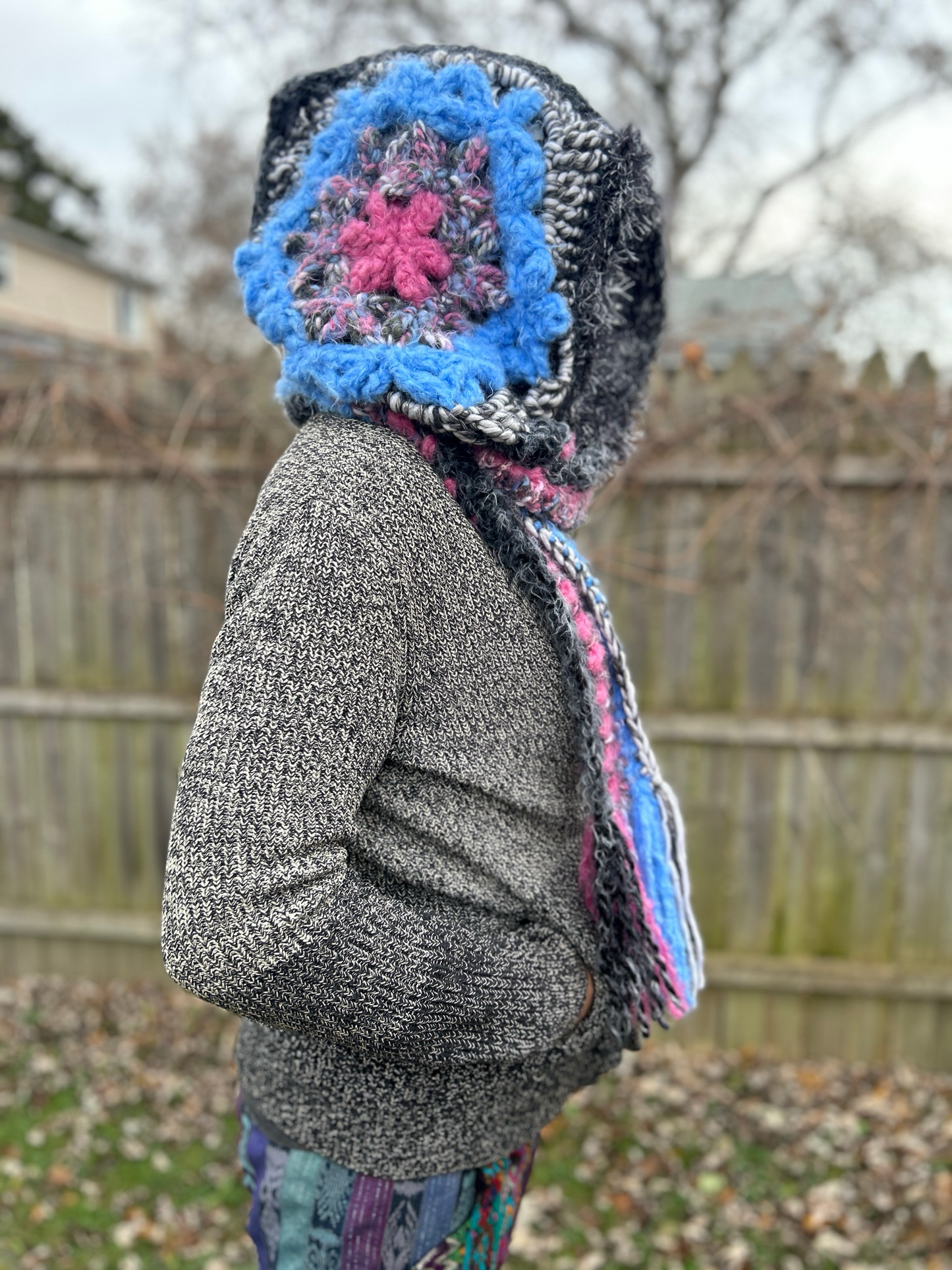 Flower of Life Hooded Scarf - size One Size