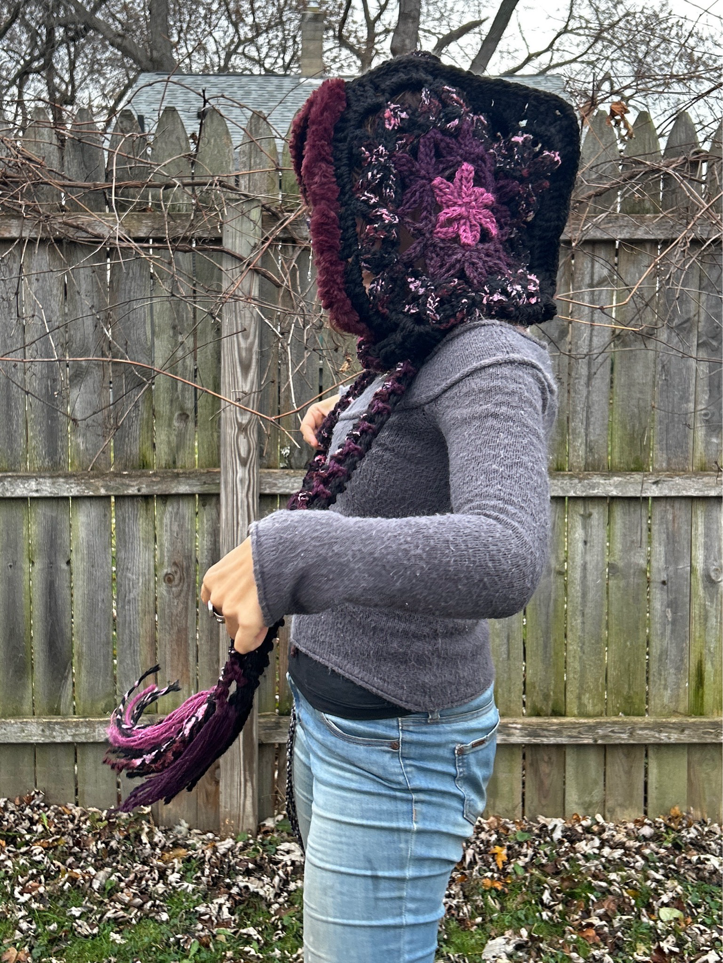 Flower of Life Hooded Scarf - size One Size