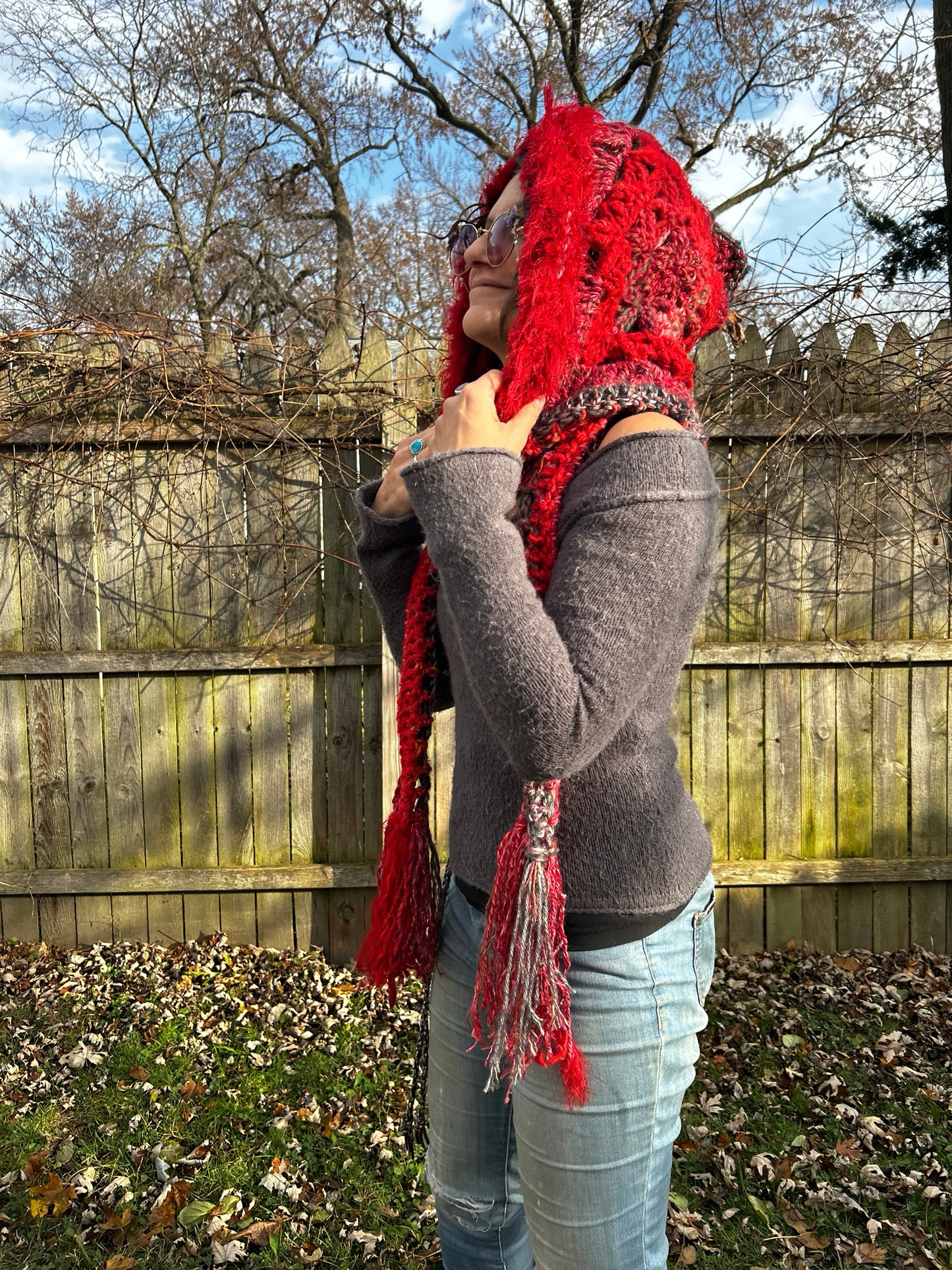 Flower of Life Hooded Scarf - size One Size