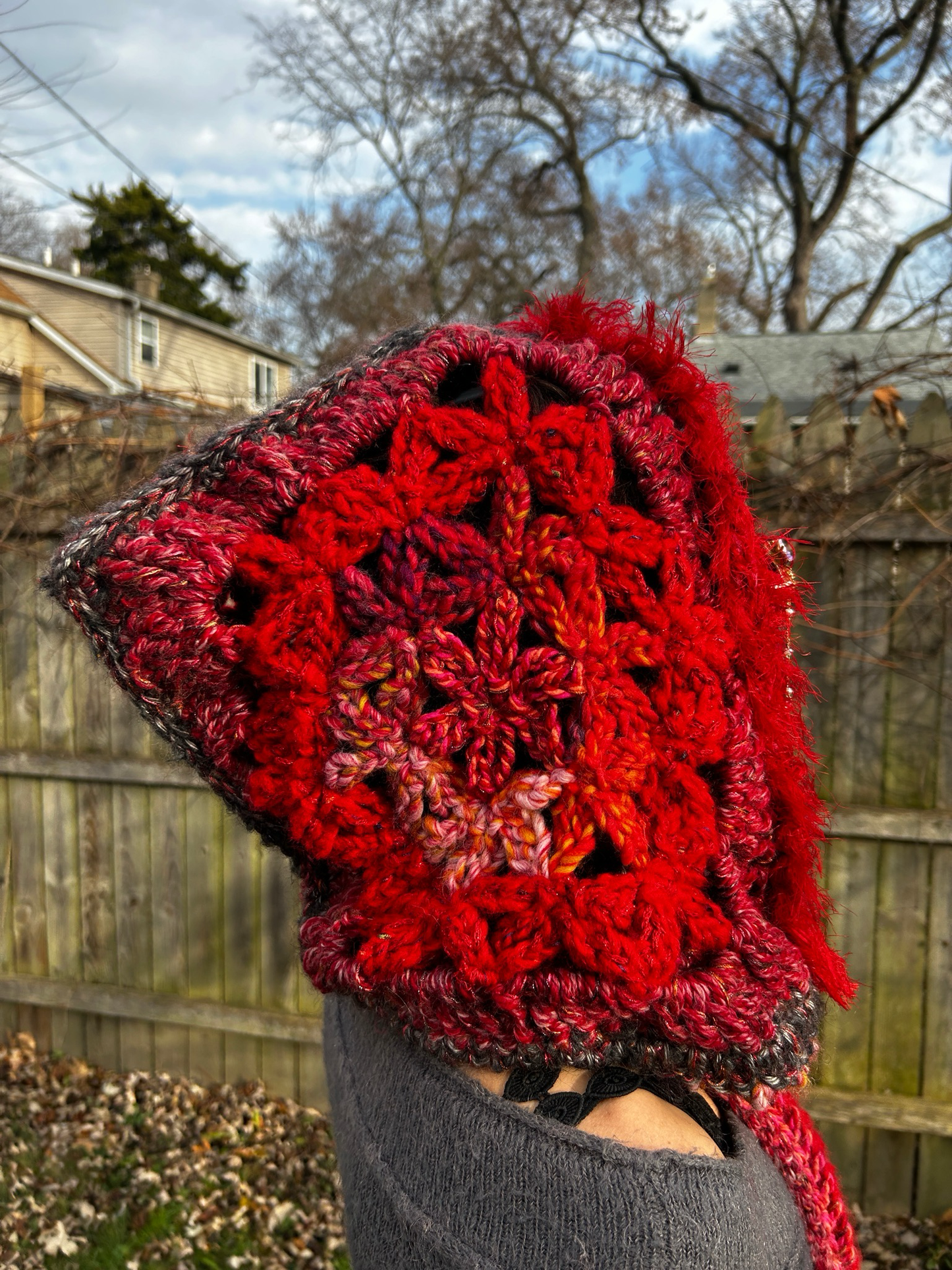 Flower of Life Hooded Scarf - size One Size