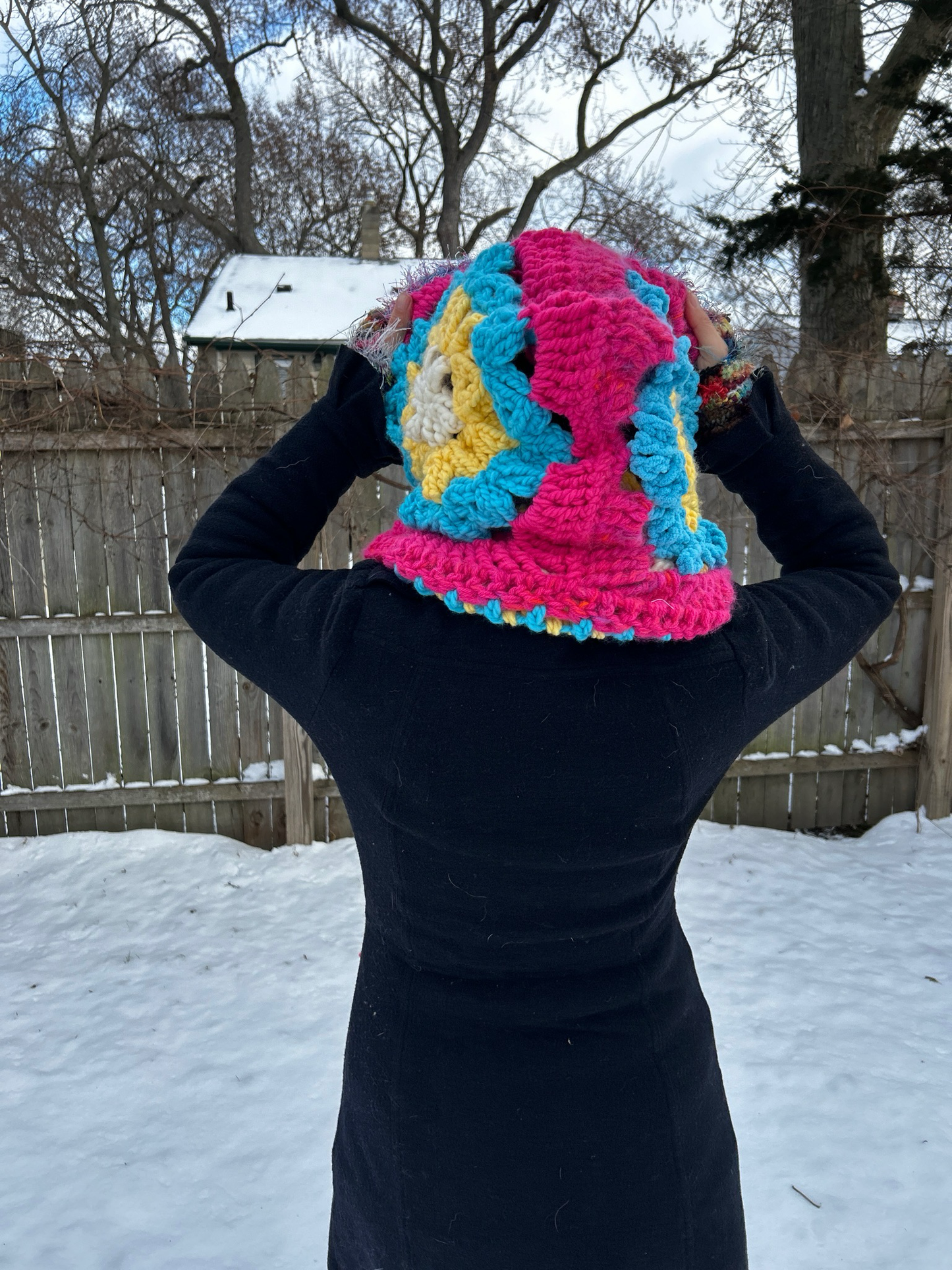 Flower of Life Oversized Hooded Scarf - size One Size