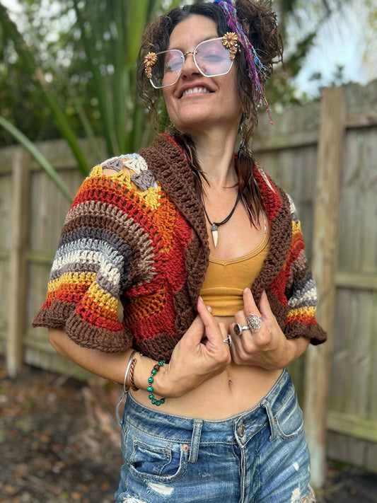 Boho Vibes Shrug - size fits XS/S