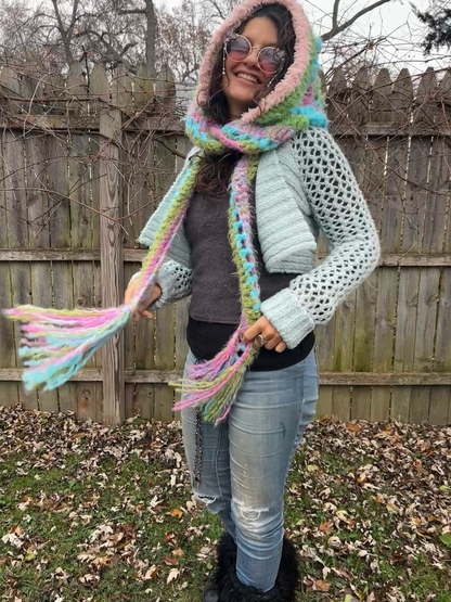 Flower of Life Hooded Scarf - size One Size