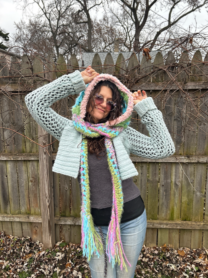 Flower of Life Hooded Scarf - size One Size