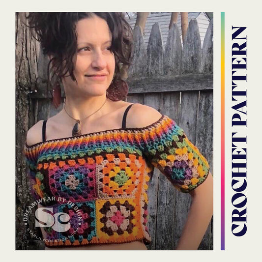 Retro Granny Square Top | CROCHET PATTERN