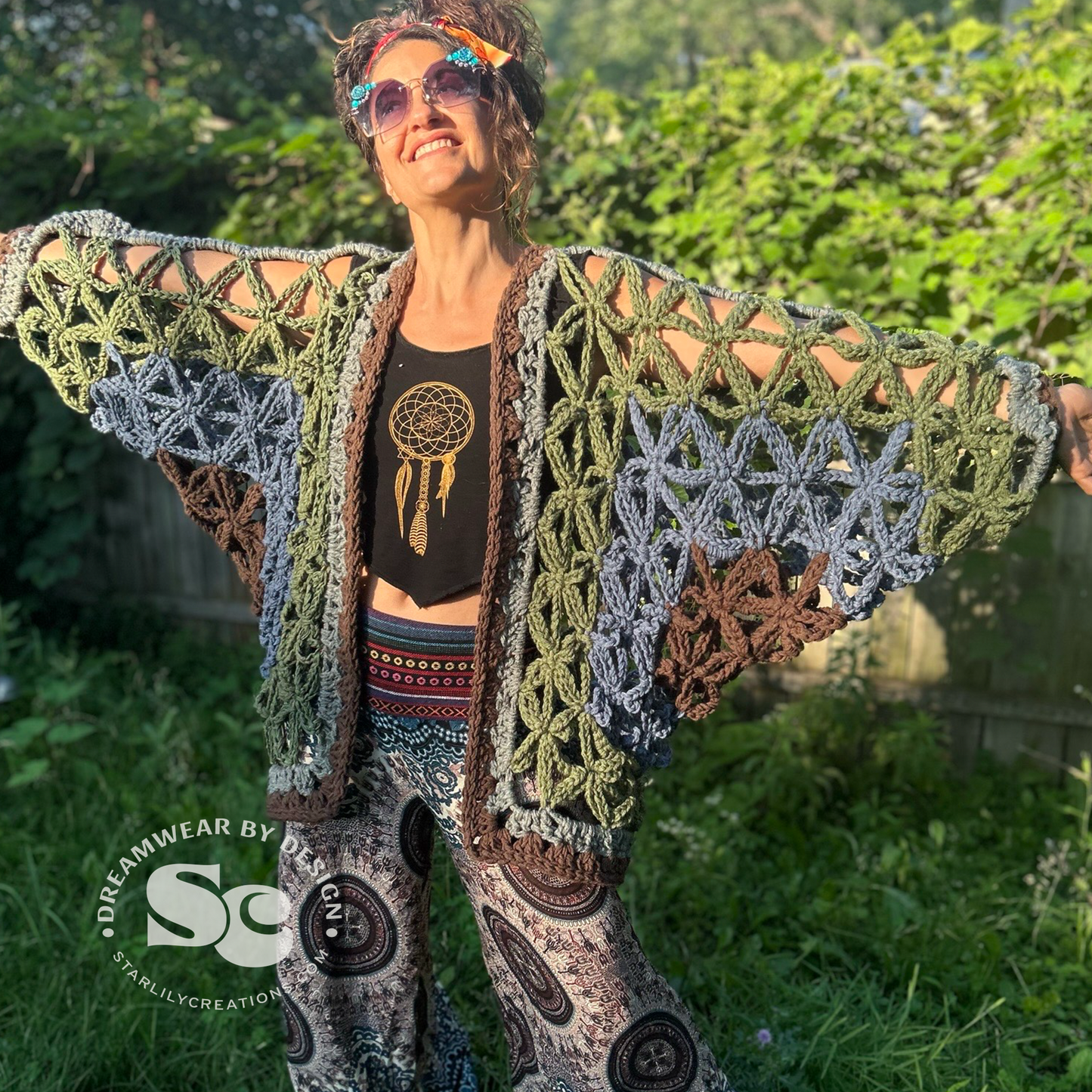 Flower of Life Chunky Cardigan | CROCHET PATTERN