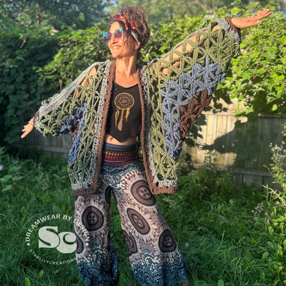 Flower of Life Chunky Cardigan | CROCHET PATTERN