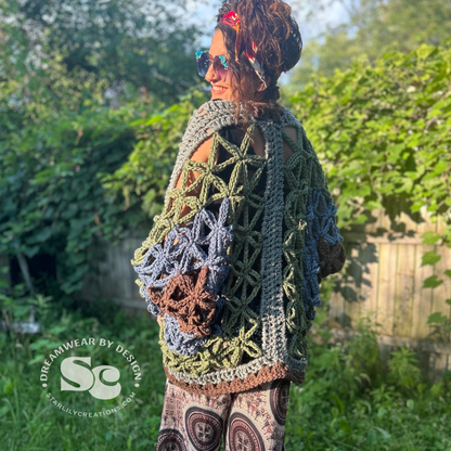 Flower of Life Chunky Cardigan | CROCHET PATTERN