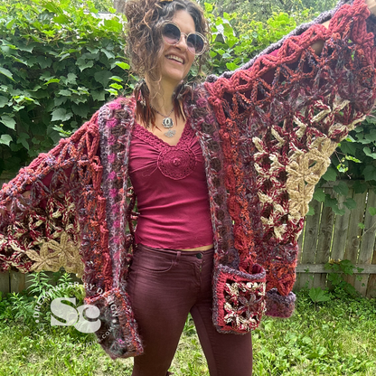 Flower of Life Chunky Cardigan | CROCHET PATTERN