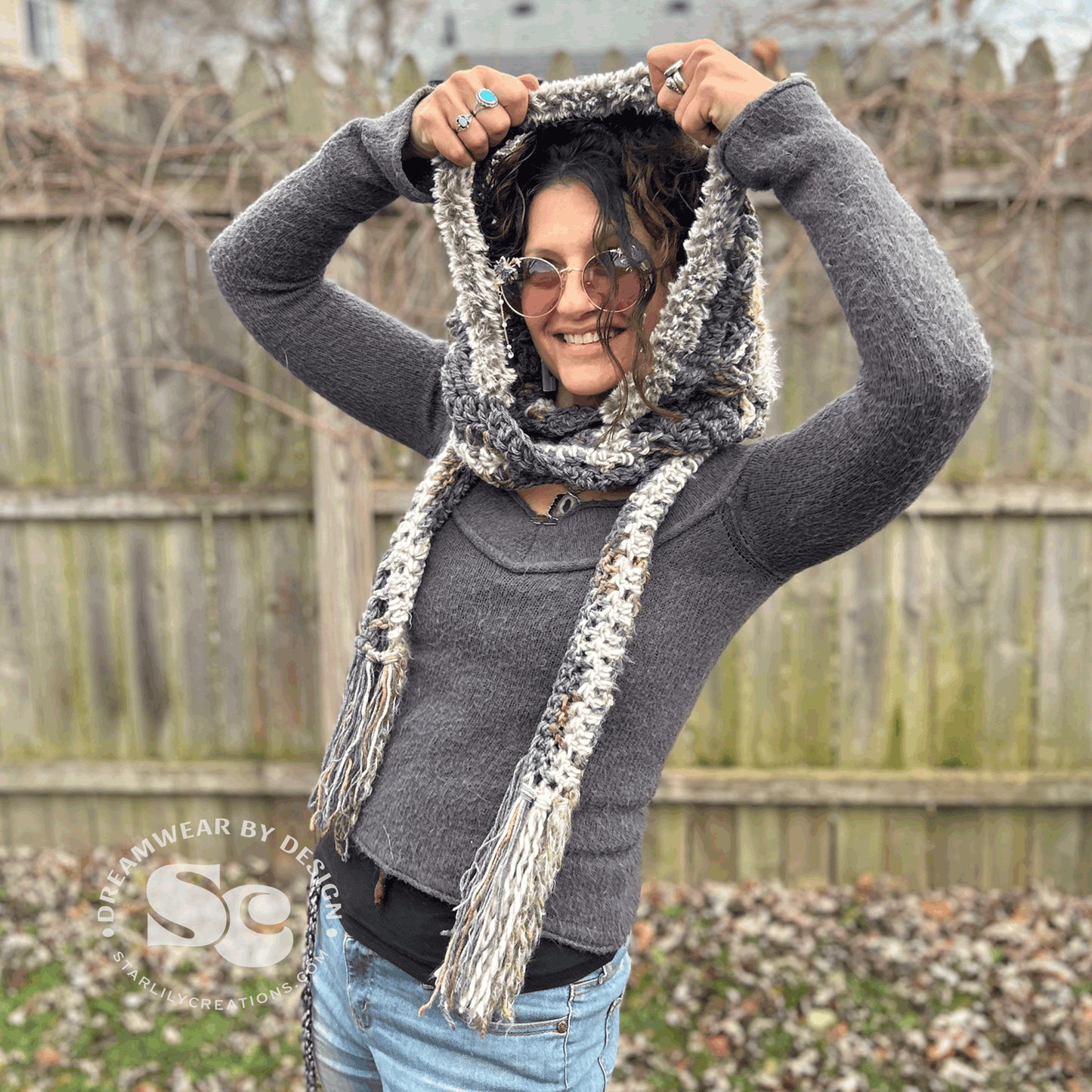 Flower of Life Hooded Scarf | CROCHET PATTERN