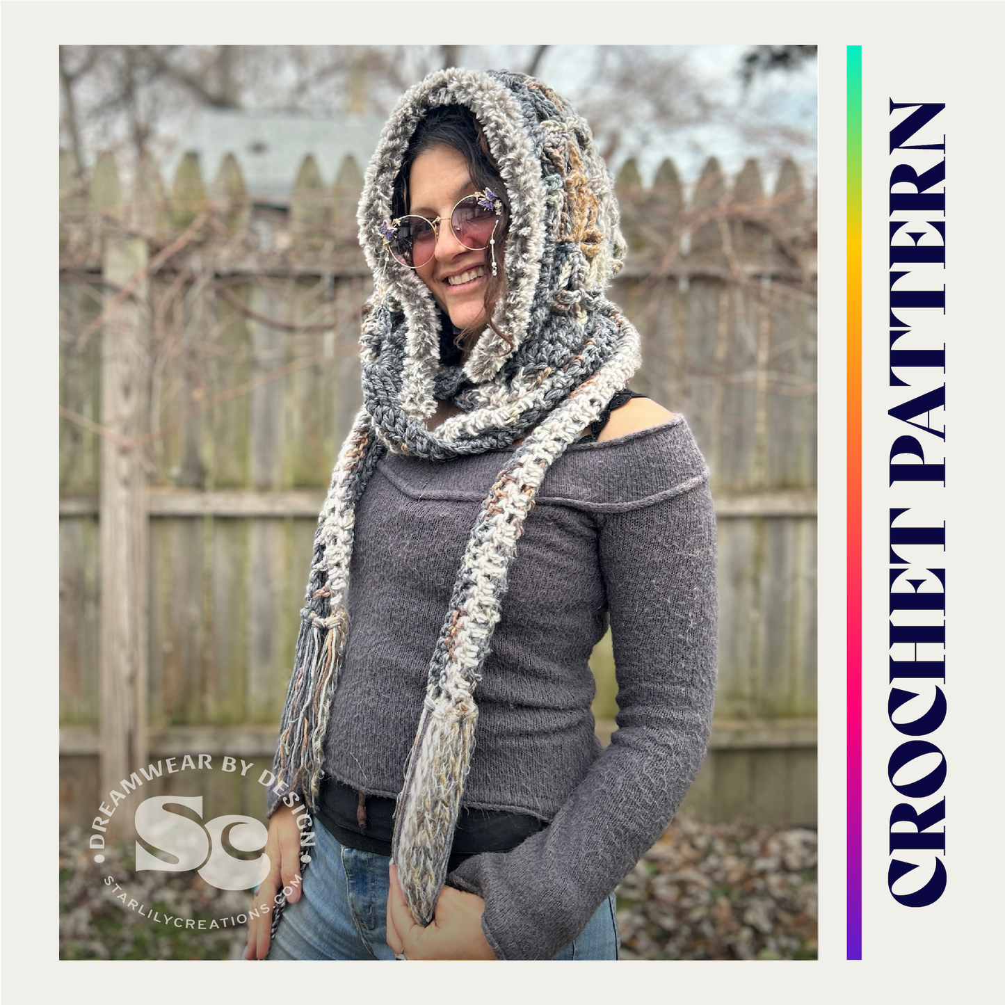 Flower of Life Hooded Scarf | CROCHET PATTERN